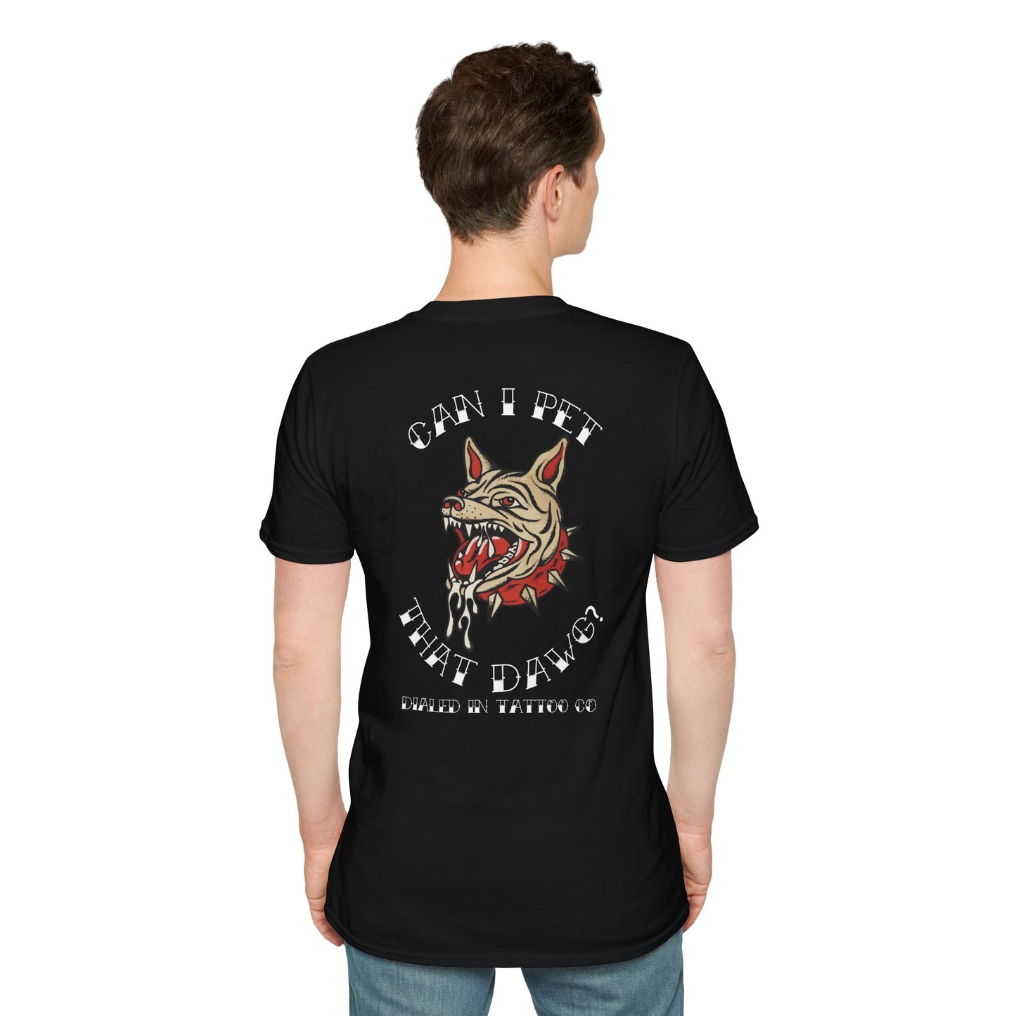 Can I pet that dawg, Unisex Softstyle T-Shirt, Casual Tee, Gift for Him, Car Enthusiast Shirt, NASCAR, Pit Crew