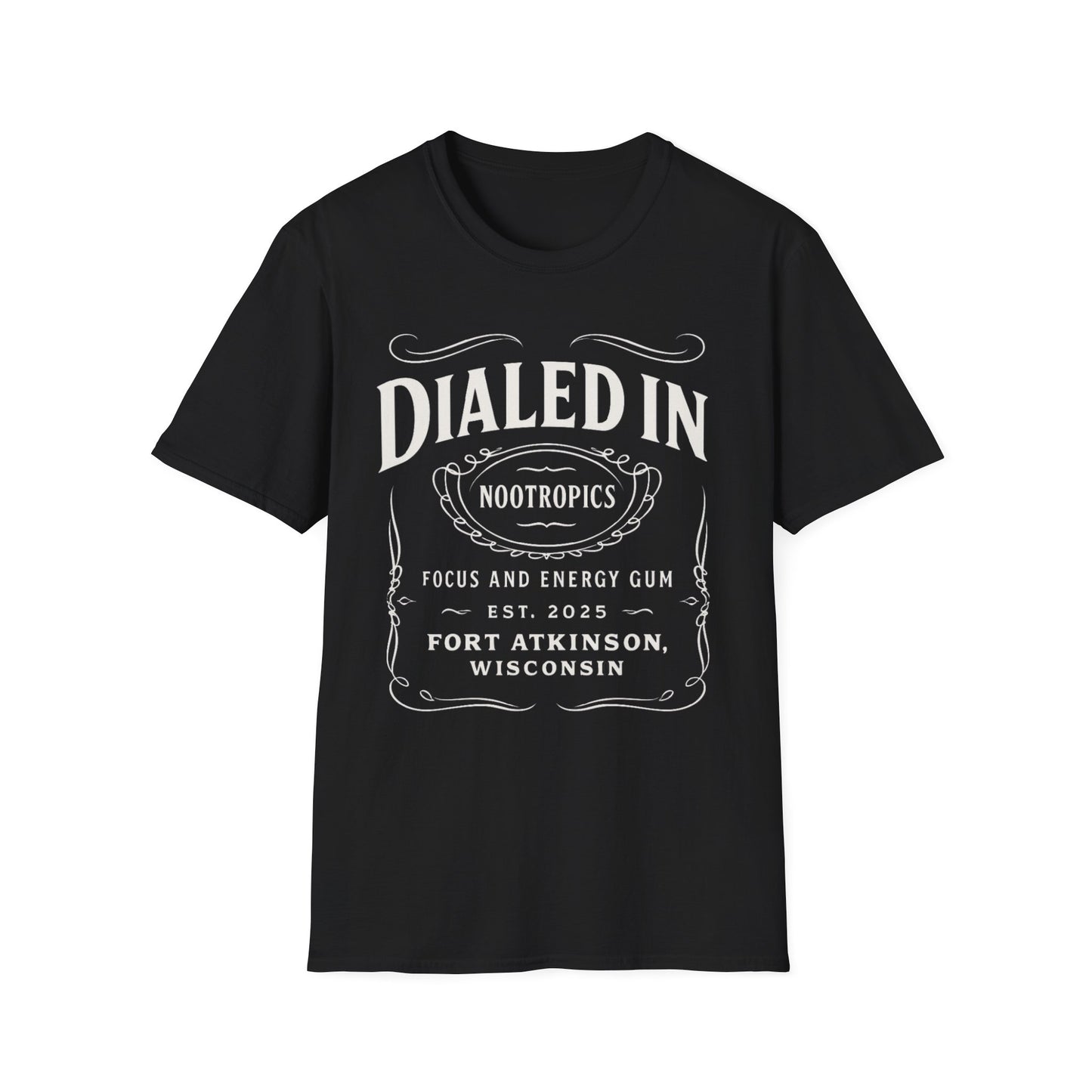 Dialed In Nootropics Unisex Softstyle T-Shirt, Casual Tee, Gift for Him, Car Enthusiast Shirt, NASCAR, Pit Crew, Racing