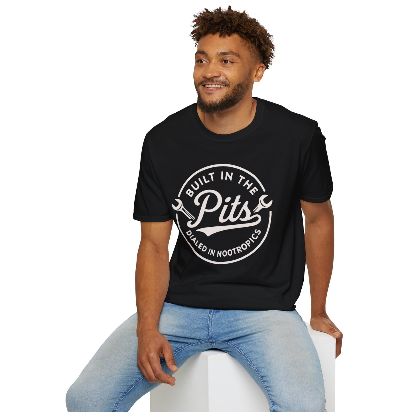 Built in the Pits Unisex Softstyle T-Shirt, Casual Tee, Gift for Him, Car Enthusiast Shirt, NASCAR, Pit Crew, Racing