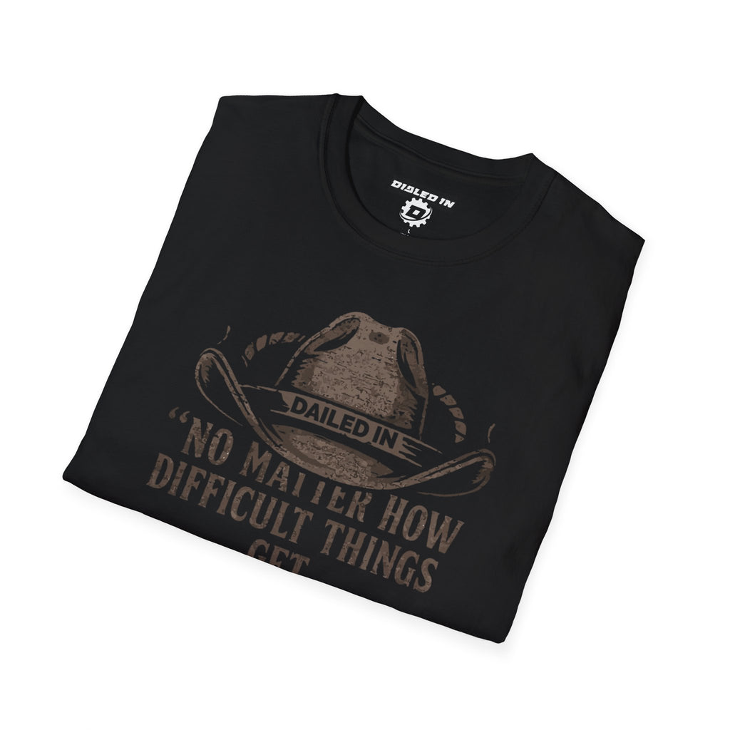 Dialed In Never Quit Shirt | Motivational Graphic Tee