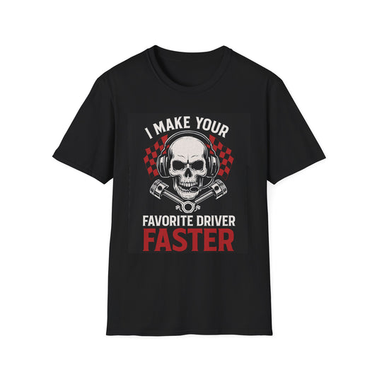 Favorite Driver Unisex Softstyle T-Shirt, Casual Tee, Gift for Him, Car Enthusiast Shirt, NASCAR, Pit Crew, Racing