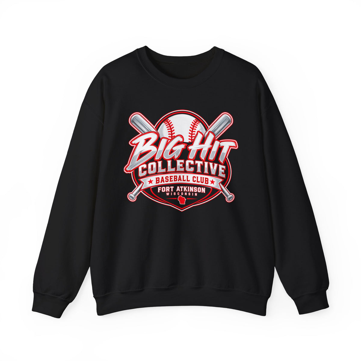 Baseball Crewneck Sweatshirt – “Big Hit Collective” Team Logo Pullover