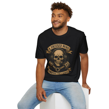 The Focused Mind Unisex Softstyle T-Shirt, Casual Tee, Gift for Him, Car Enthusiast Shirt, NASCAR, Pit Crew