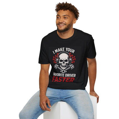 Favorite Driver Unisex Softstyle T-Shirt, Casual Tee, Gift for Him, Car Enthusiast Shirt, NASCAR, Pit Crew, Racing